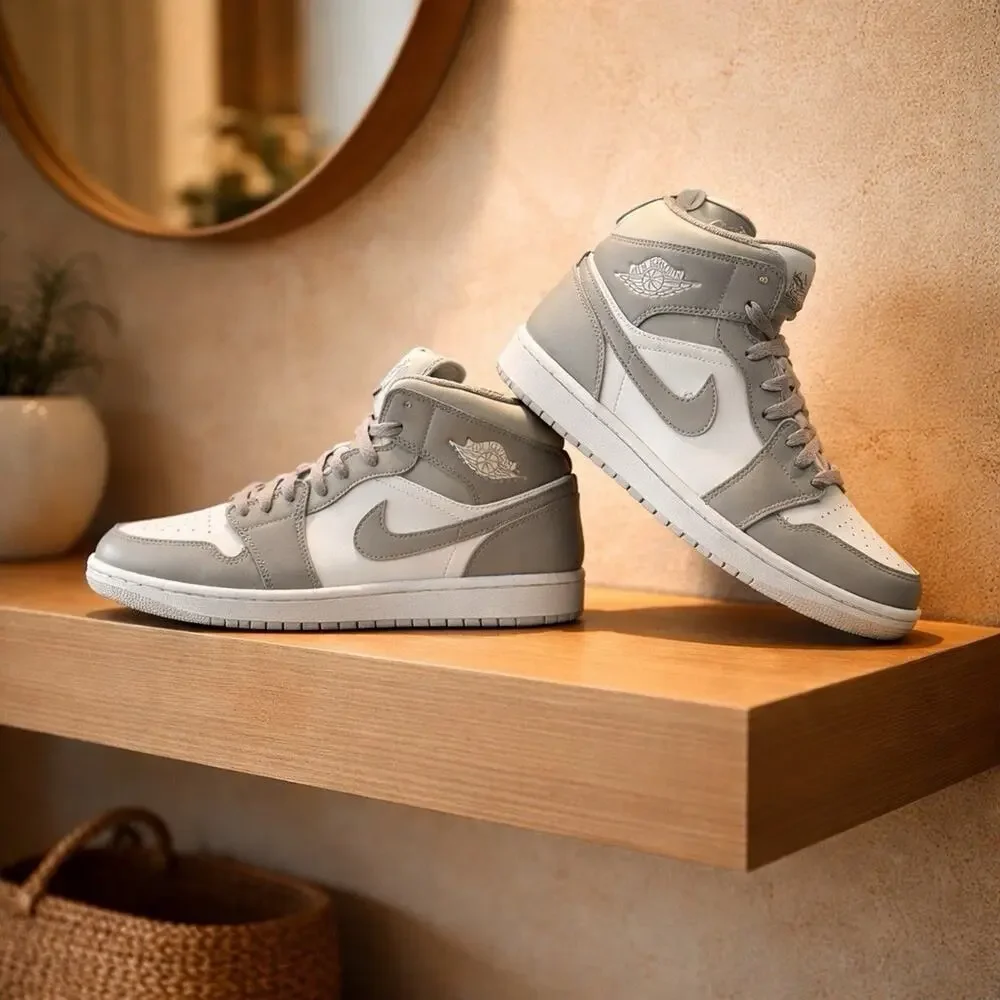Size 8 - Jordan 1 Mid College Grey - 554724082 lightly used/ OG BOX